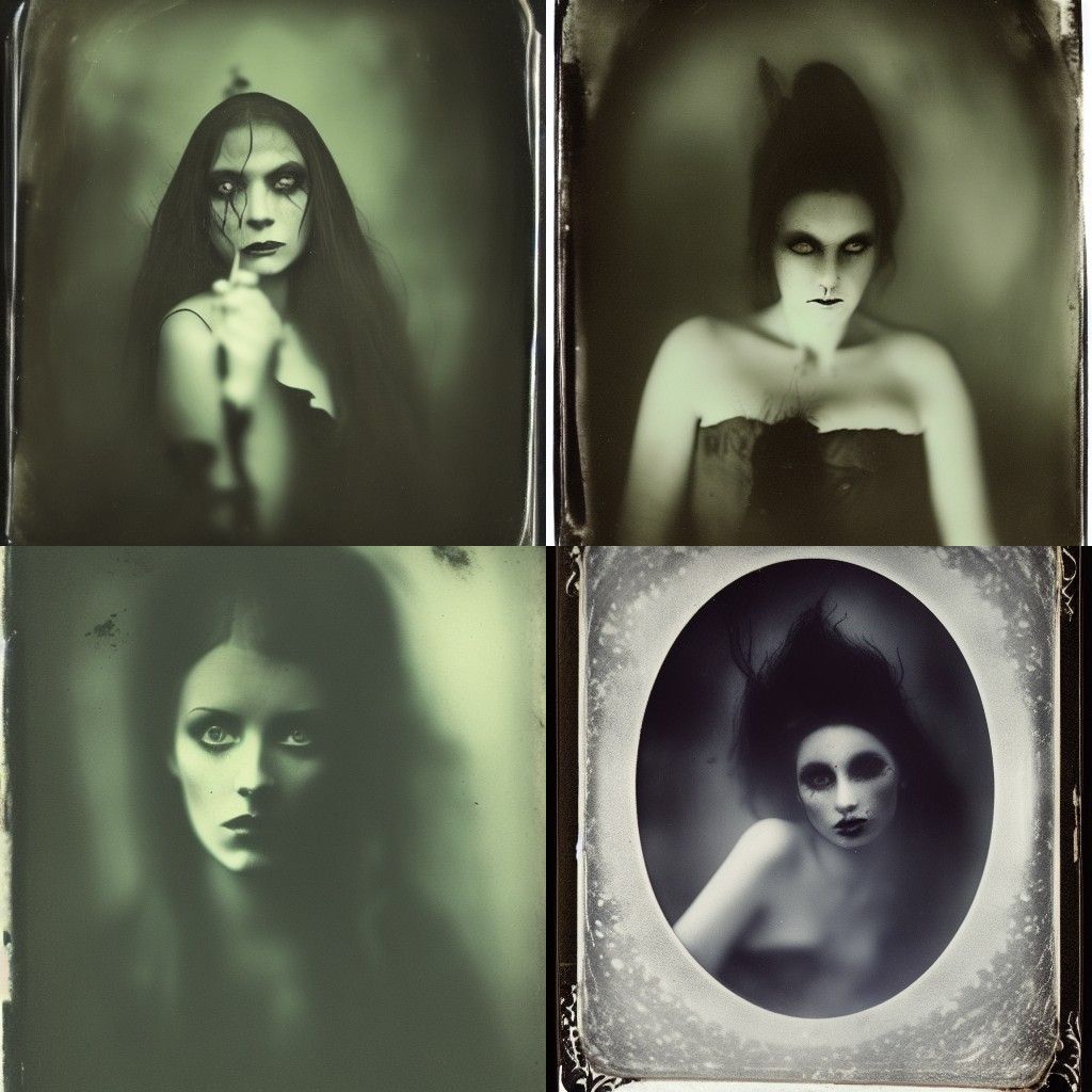 Mysterious Dark Witch in Wet Plate Style