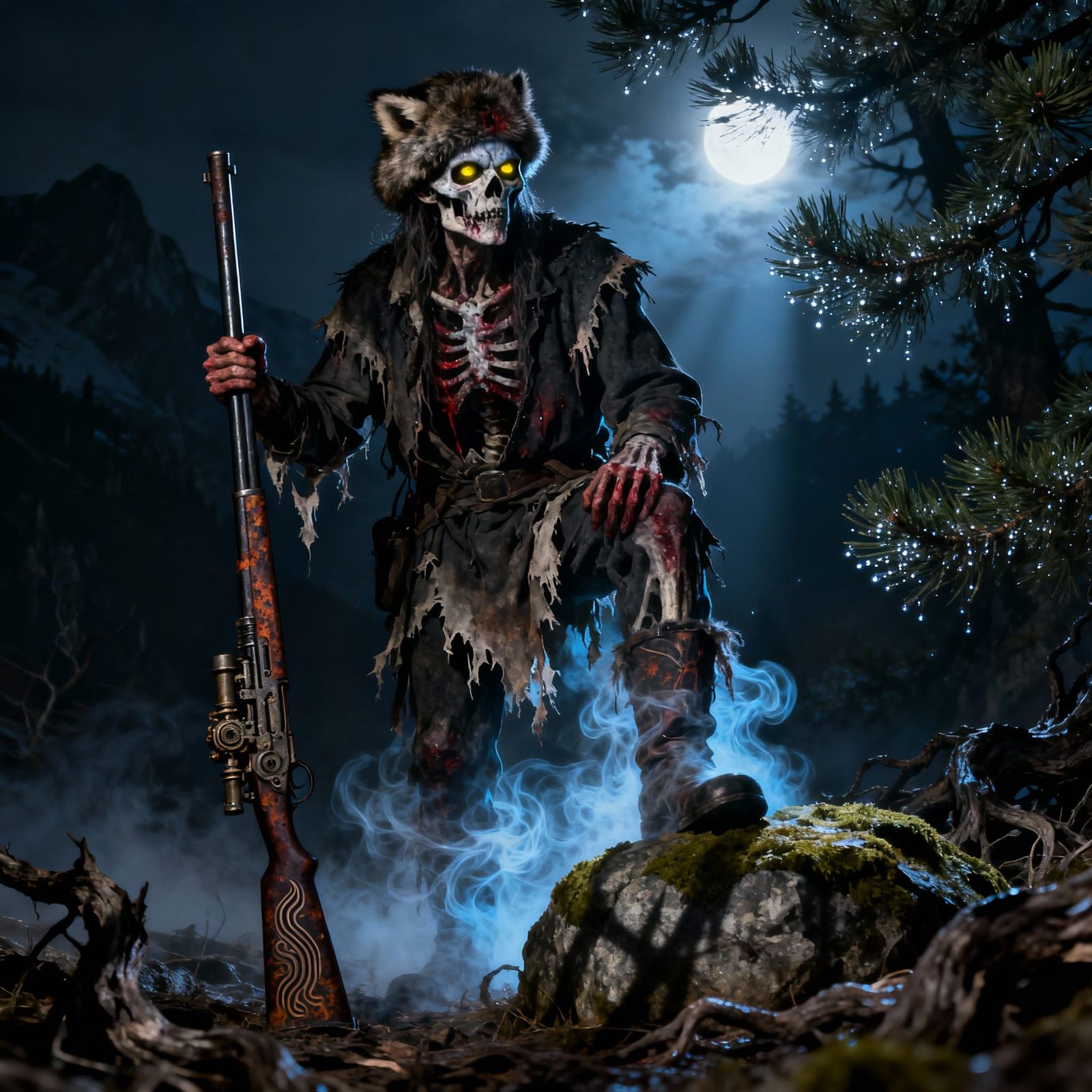 Undead Mountain Man Halloween Costume in Cinematic Horror Re...