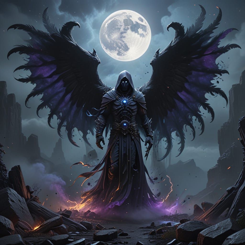Dark Fantasy Spectre in Lunar Light