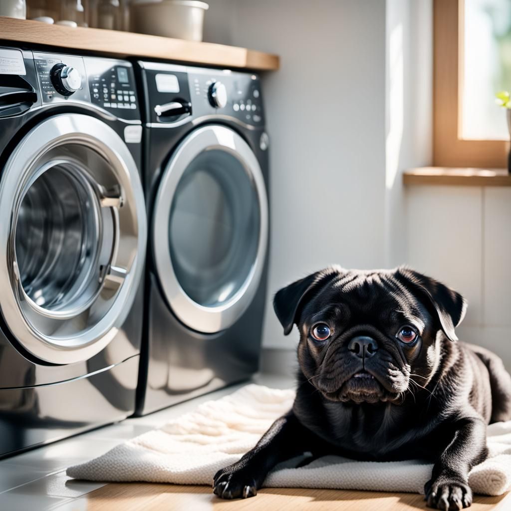 Black Pug Does Laundry: Macro Photography