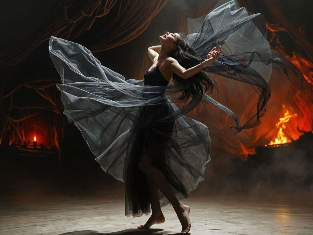 Ethereal Waltz in Dark Abandon