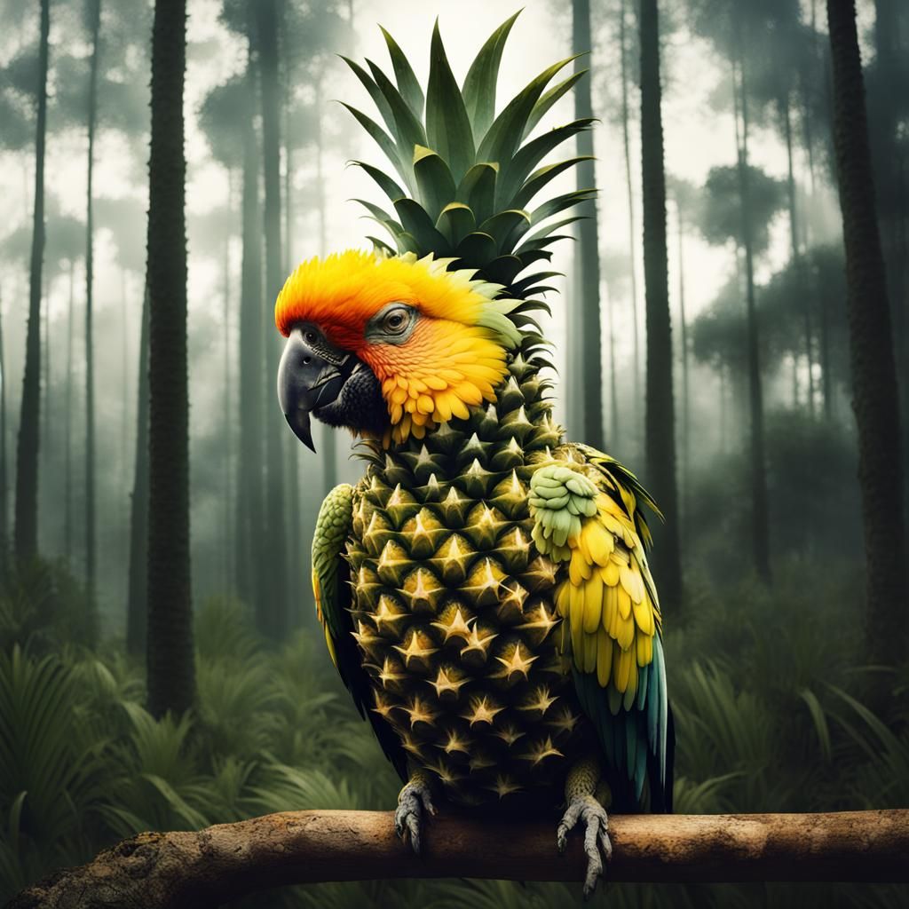 Double Exposure: Pineapple Forest, Parrot Knight