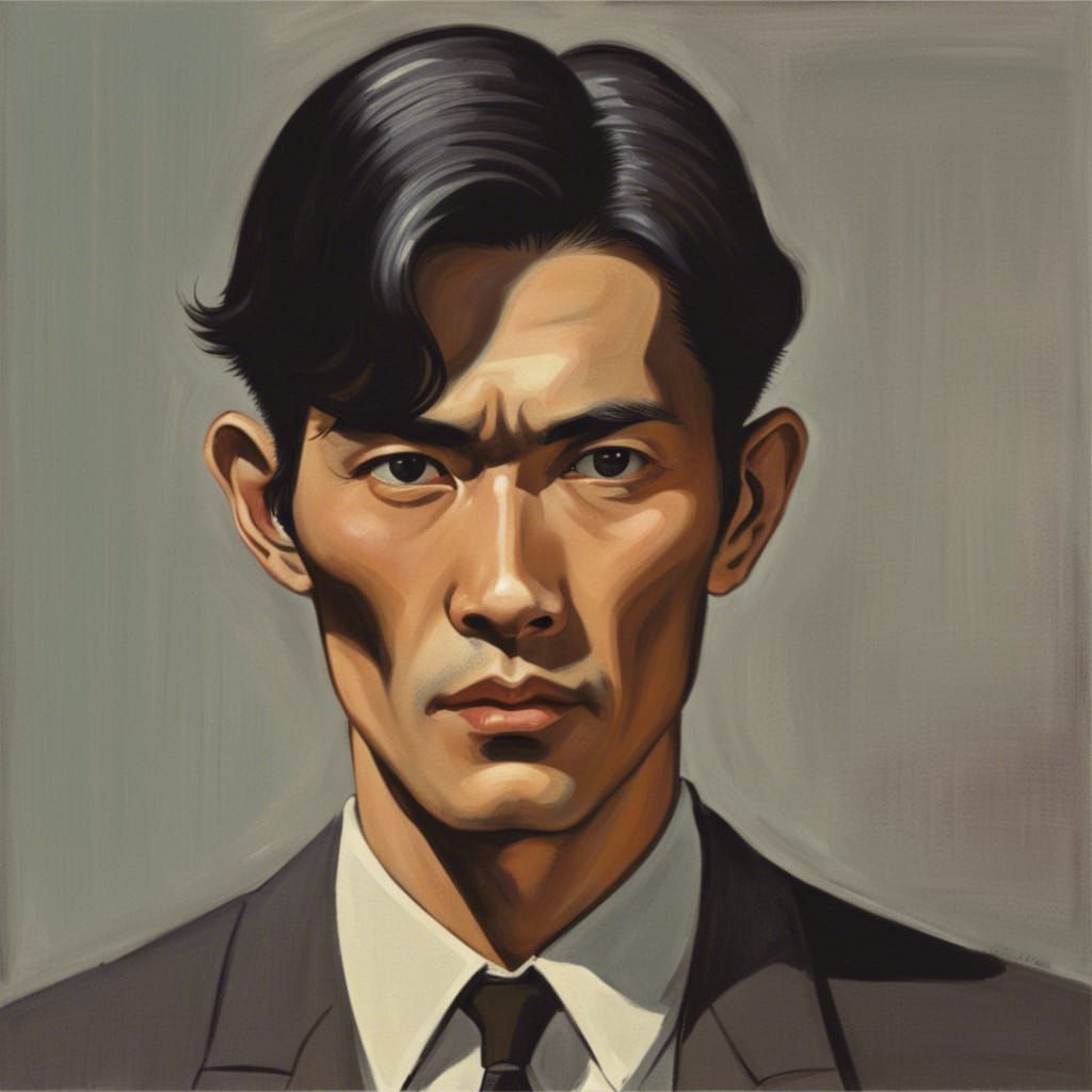 1960s Japanese Detective Portrait in Sharp Focus