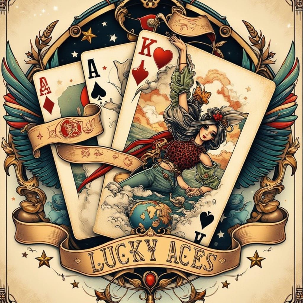 WWII Airplane Art in Neo-Traditional Style