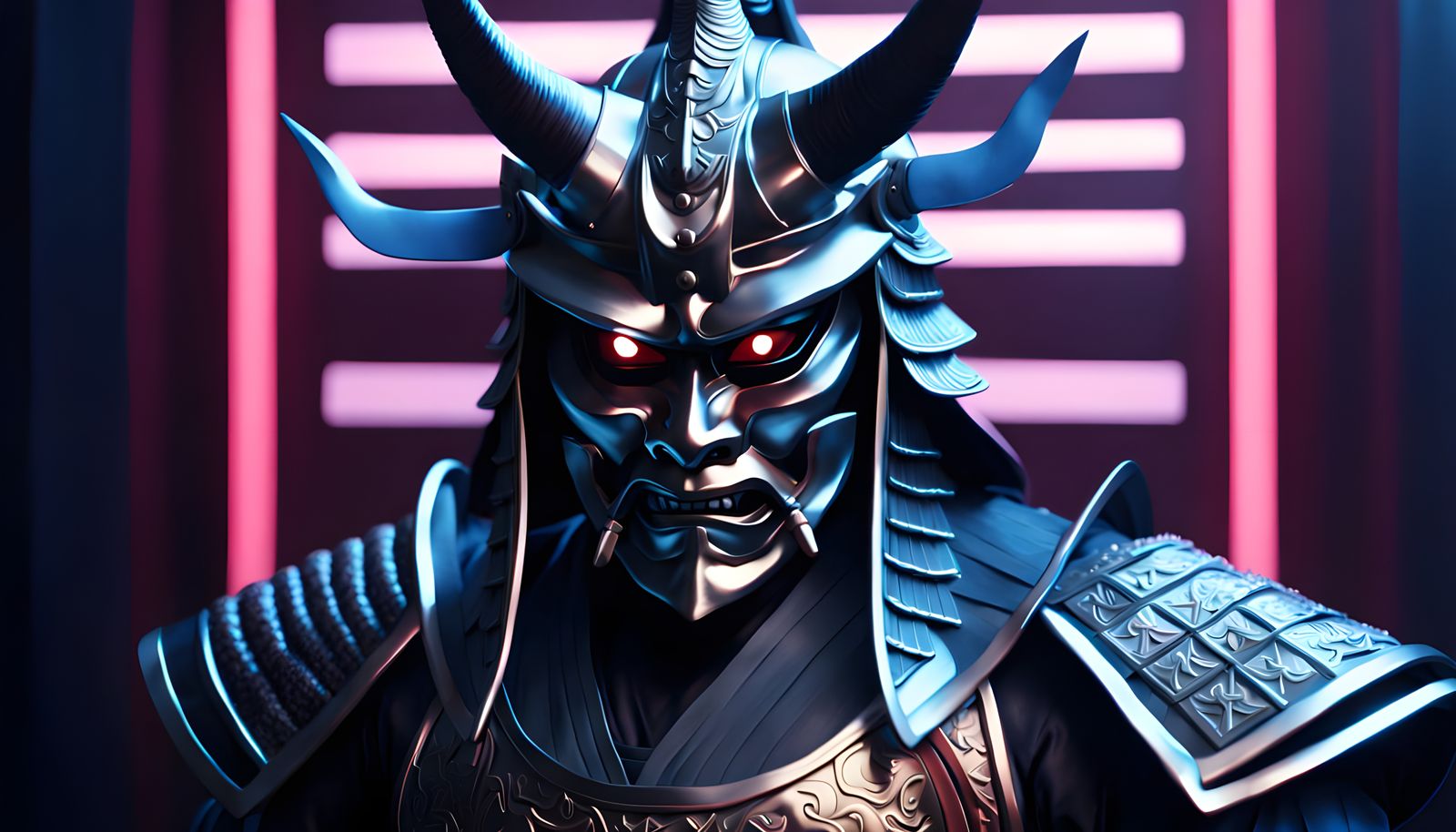 Cinematic Samurai in Neon Hues