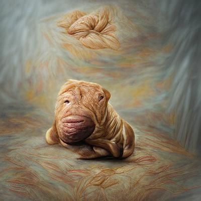 Hyperrealistic 8K Portrait of a Shar Pei Dog