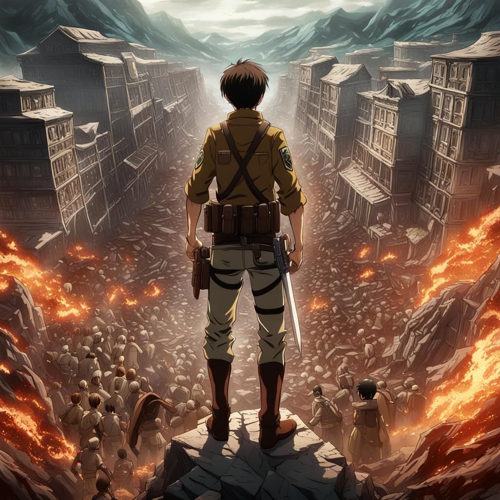 Eren Yeager Titan in Attack on Titan Anime