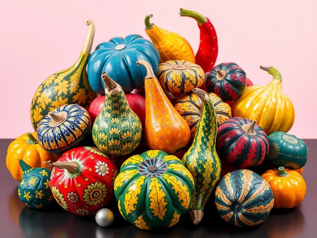 Colorful Gourds in Impressionist Still Life