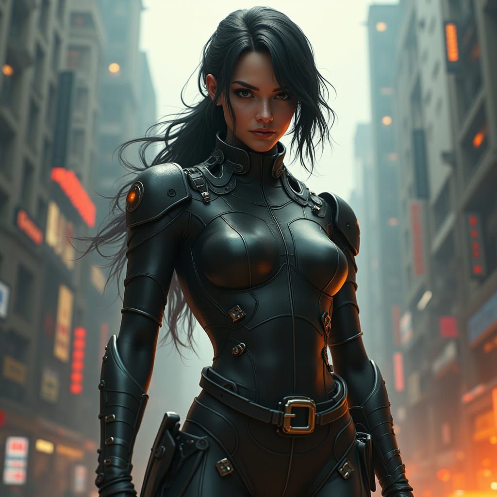 Lady Blackhawk 3D Render in Metallic Style