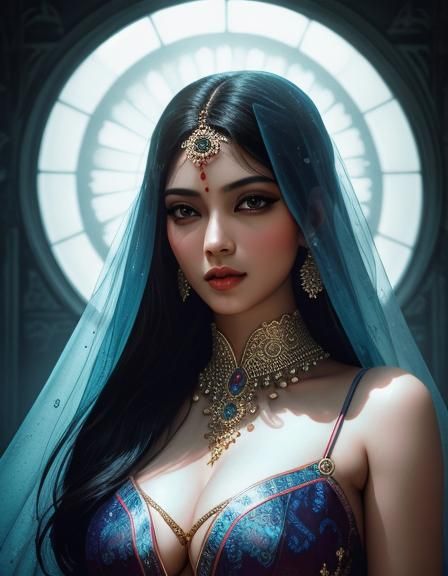 Hypnotic Portrait of Courtesan Anarkali in HDR