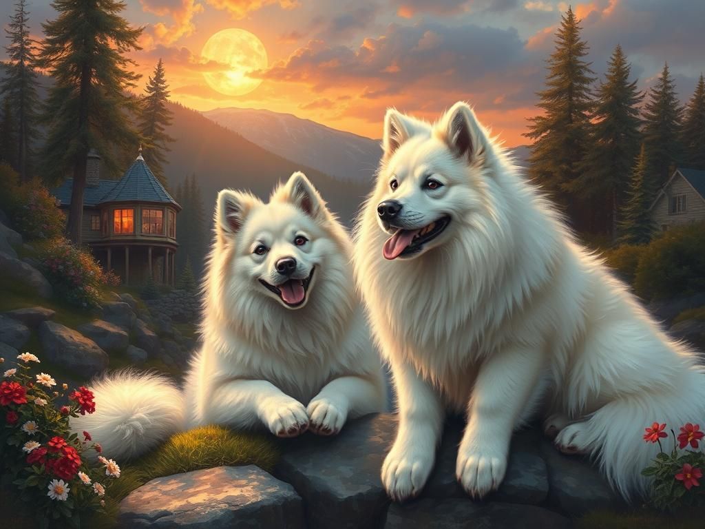 Idyllic Landscape with Samoyed, Luminist Style