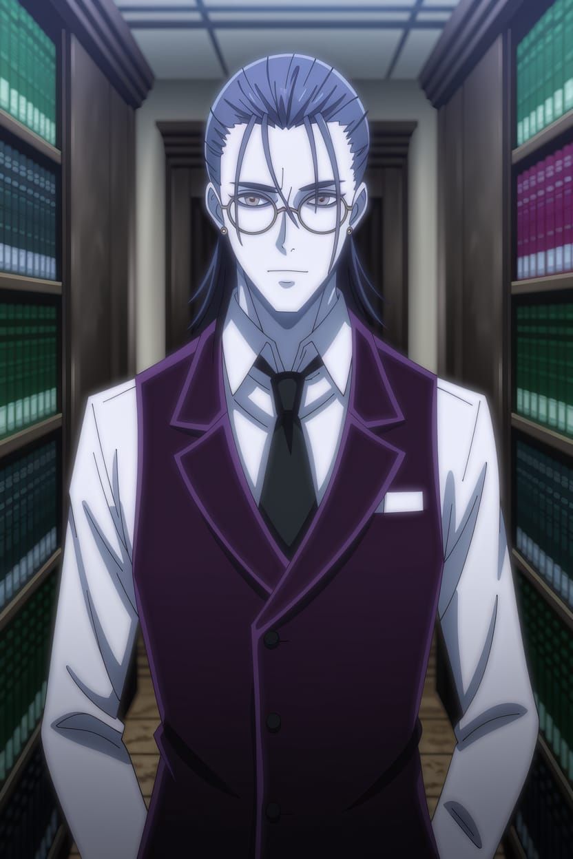 Elegant Keeper of Forbidden Knowledge in Victorian Era Attir...