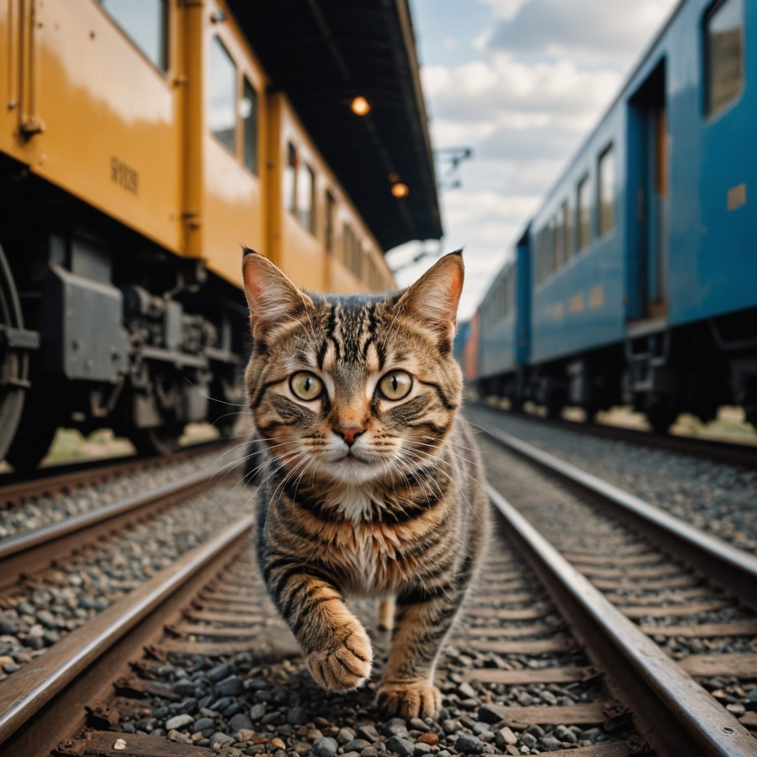 Playful Feline in Motion