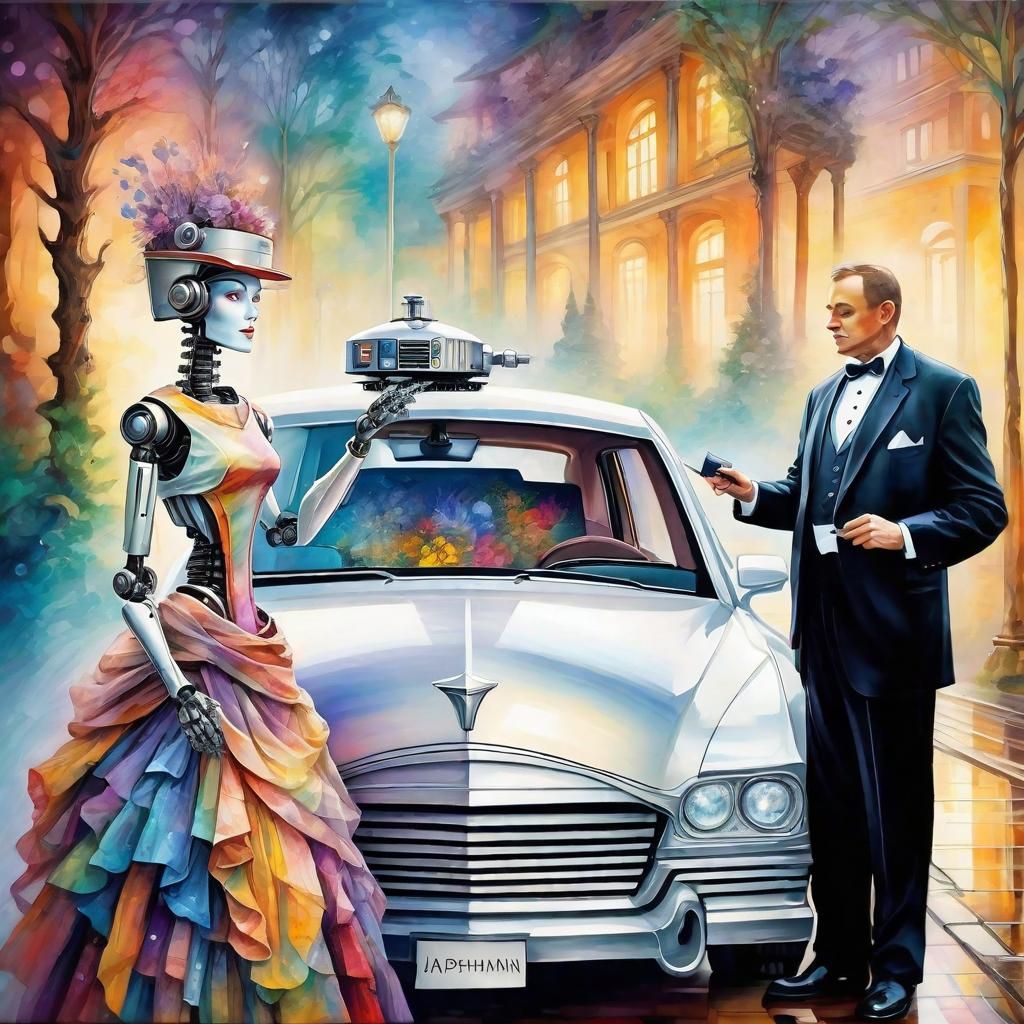 Robotic Butler Drives to Opera in Impressionist Style