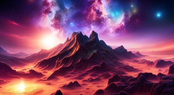 Spectacular Deep Space Nebula in Detailed Painting