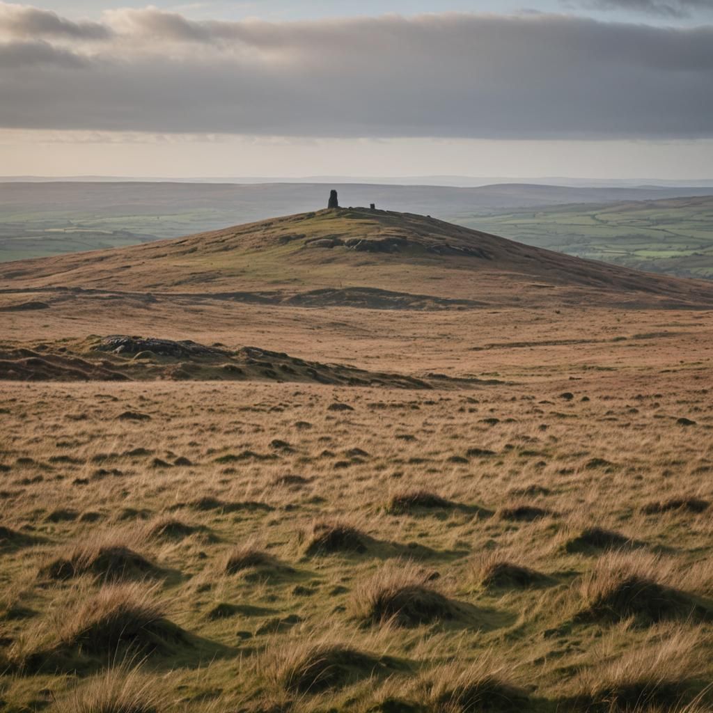 Moorland Tor Silhouette at Horizon