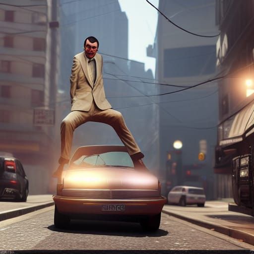 Mr. Bean in GTA 6: Colorful Digital Concept Art