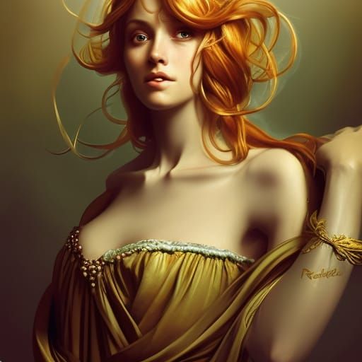 Renaissance Woman with Cello in Raphael Style