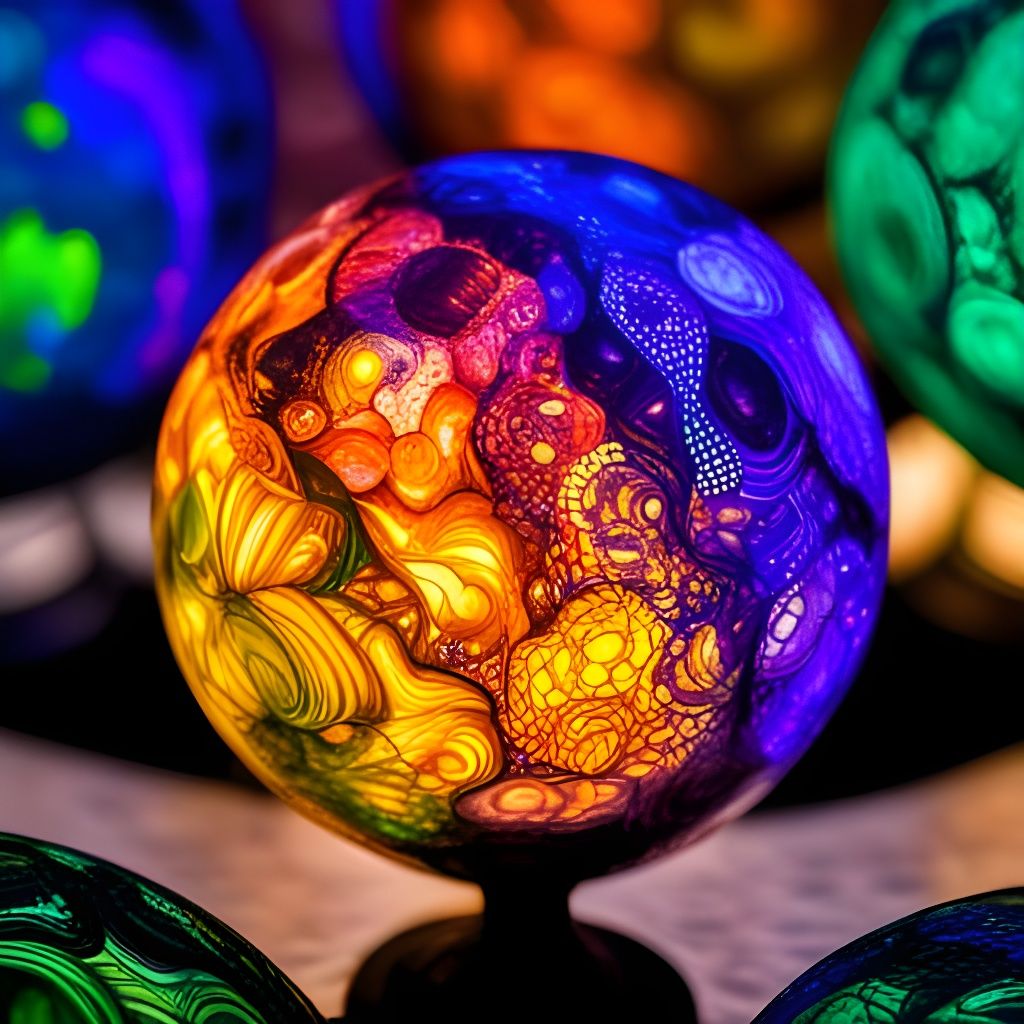 Radioluminescent Glass Spheres in Ethereal Colors