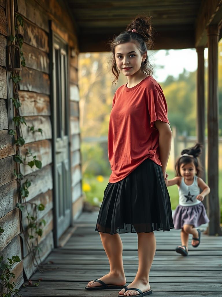 Cozy Rural Porch Scene in Warm Afternoon Light