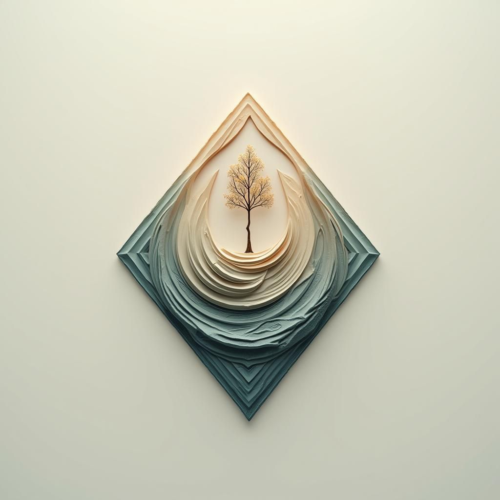 Diamond Spiral: An Abstract Matte Painting of Wealth