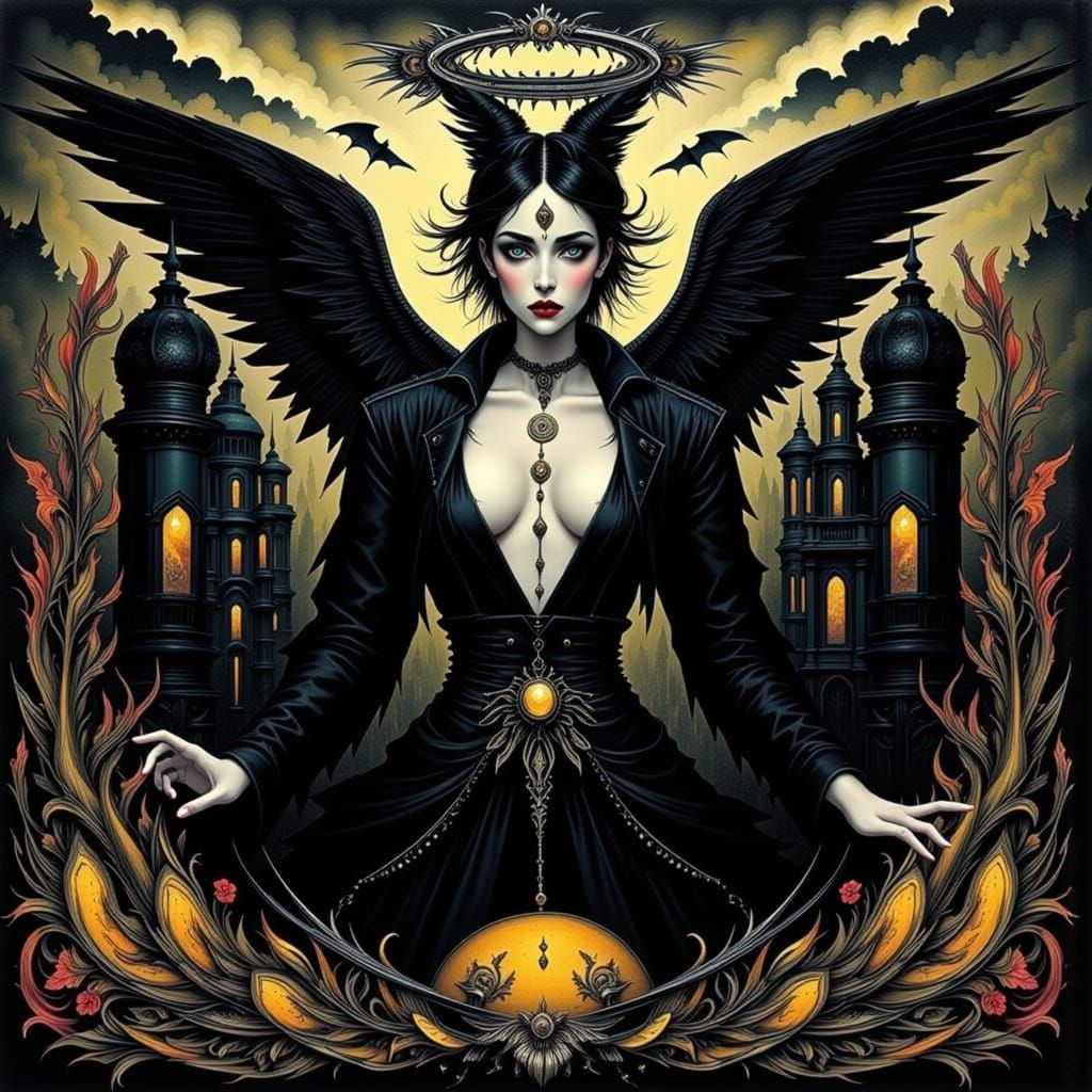 Angel of the Night in Old New York Alley