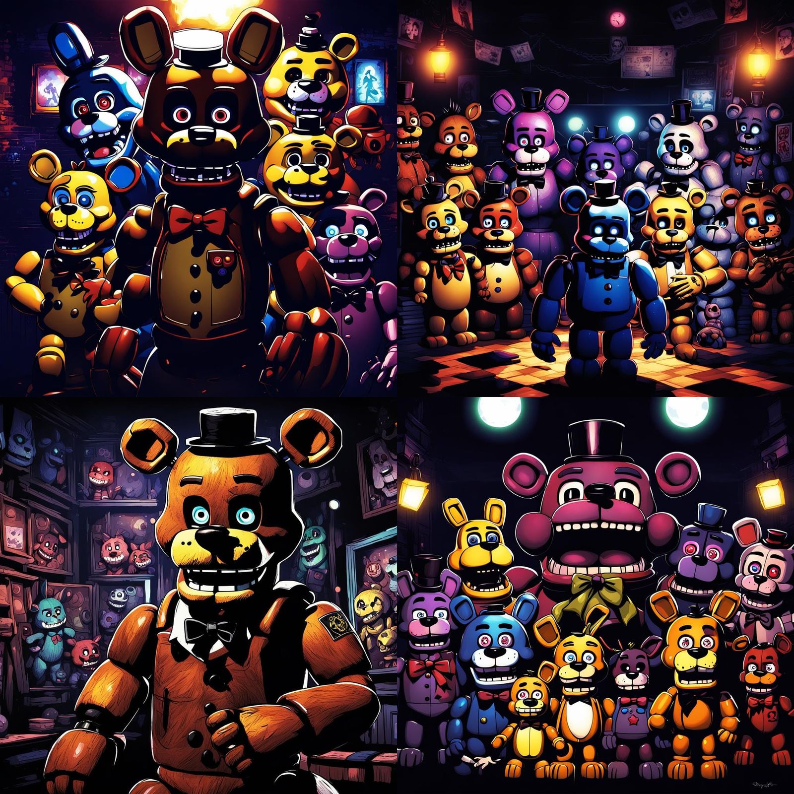 Five Nights at Freddy's: Manga-Style Cel-Shaded Art