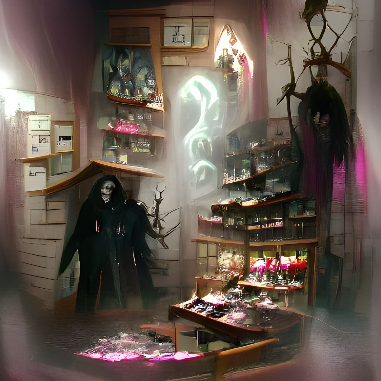Sinister Magic Shop with Cursed Items