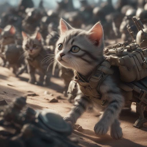 Kitten Army Prepares for War in Cinematic Style