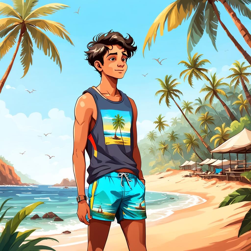 Cute Goan Boy Enjoying Travel to Beautiful Goa