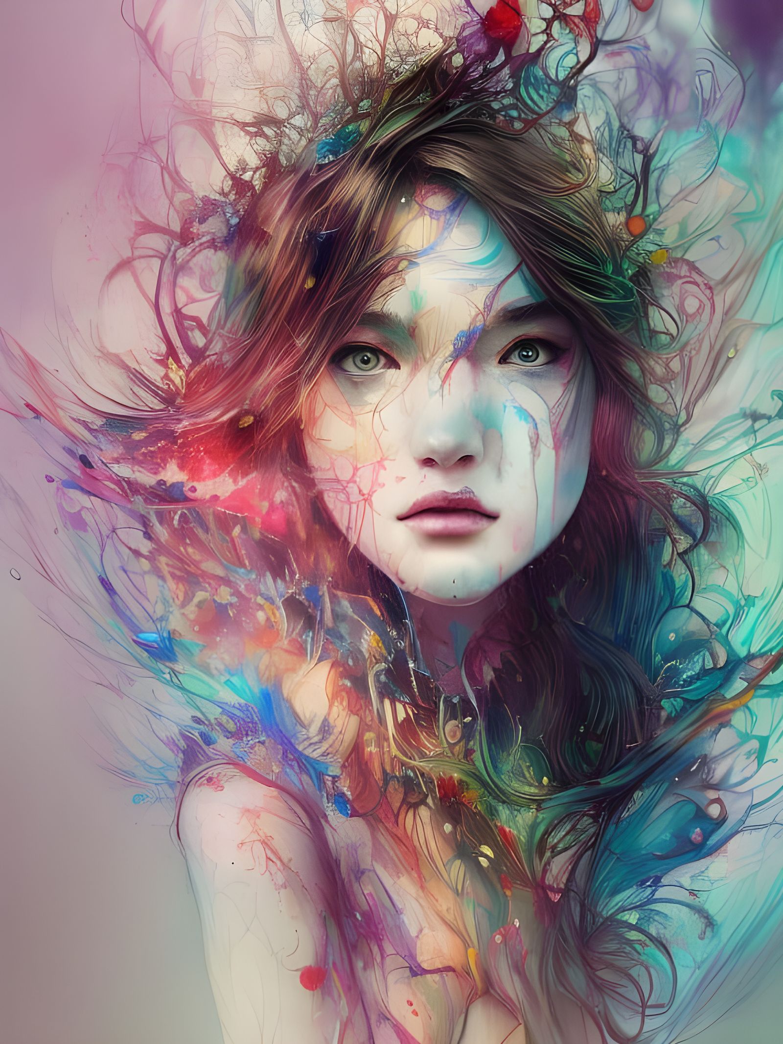 Detailed Rainbowscape in Hyper-Realistic Digital Art