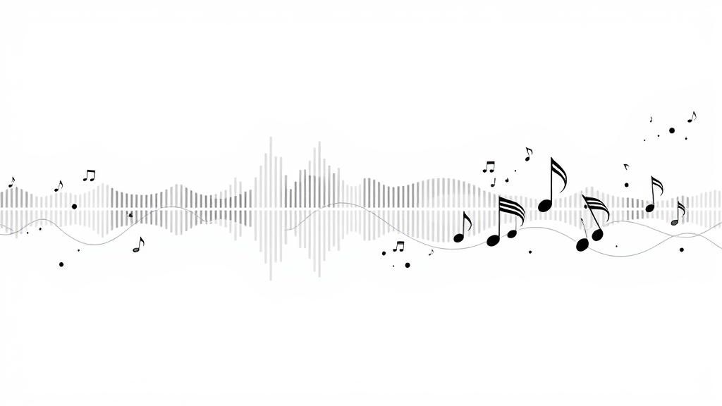 Abstract Black and White Sound Wave Design
