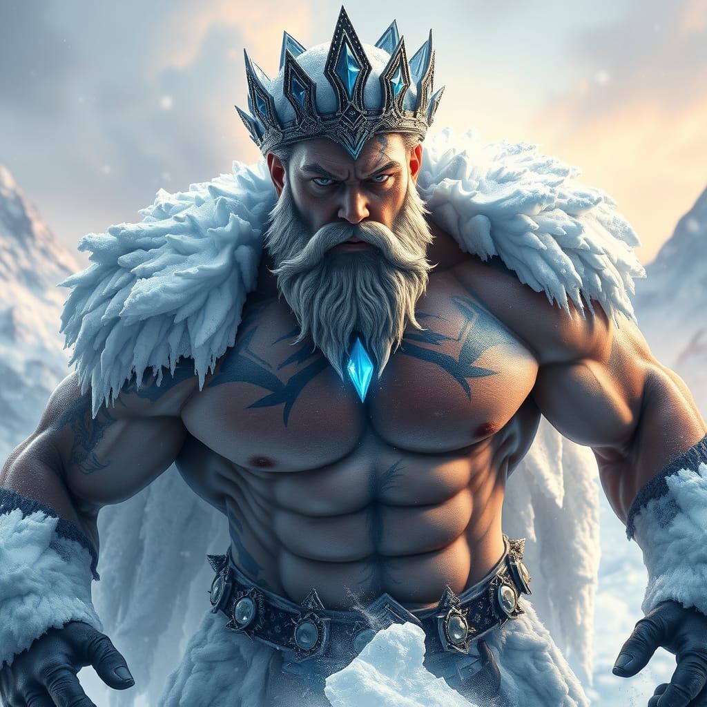 Avalanche King Portrait in Hyperdetailed Digital Art