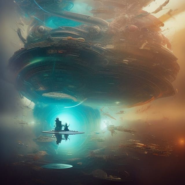 Starship's Journey Through Time: A Digital Masterpiece