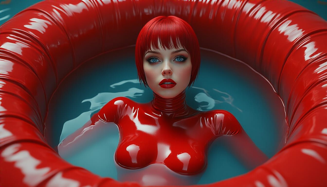 Crimson Latex Portrait in Unreal Engine 5