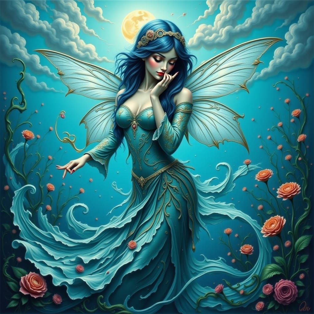 Ocean Fairy in Impasto Style