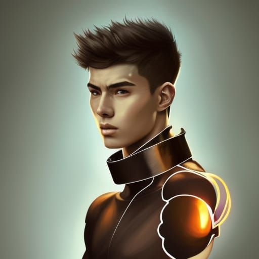 Fiery Ninja Portrait in Hyperdetailed Digital Art