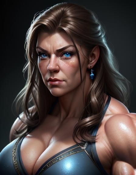 Beautiful  eyes,Massive muscular muscle woman ,8k resolution...