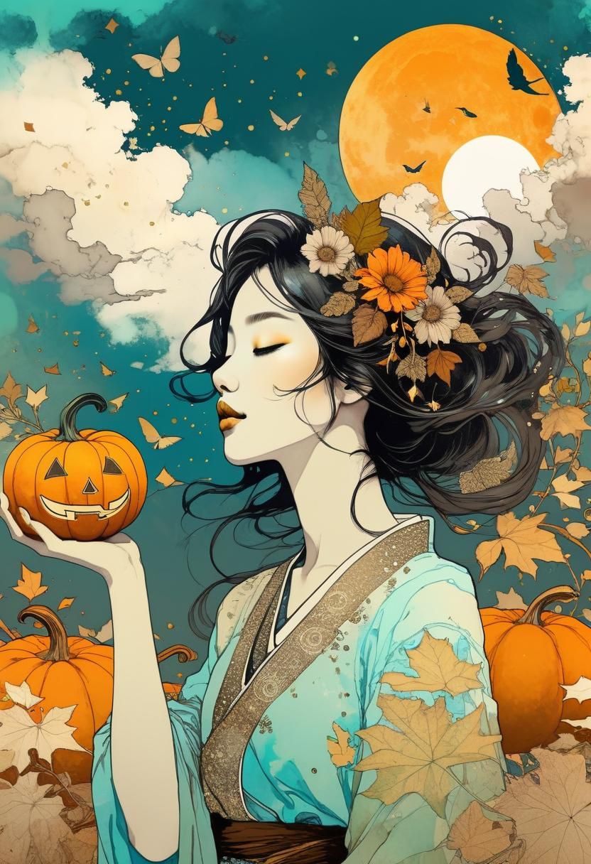 Peace and Pumpkin Spice: Surreal Alcohol-Ink Art