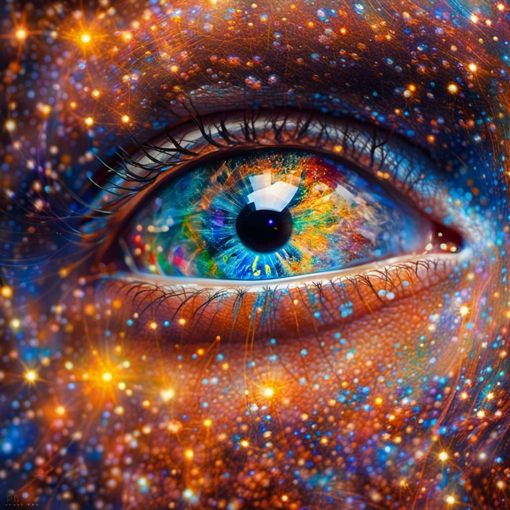 Eye Reveals Universe as Impasto Light Painting