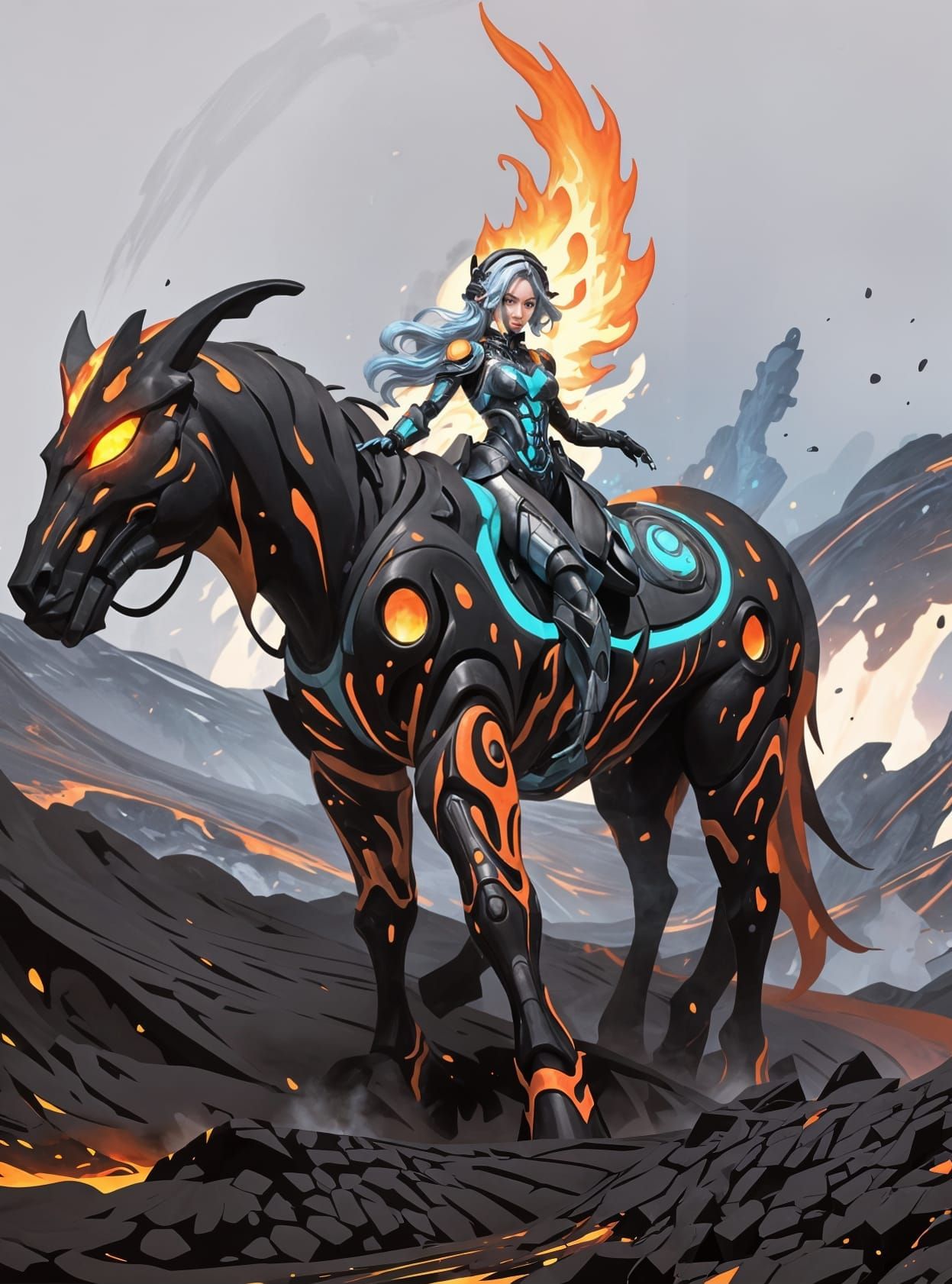 Slime Girl in Sci-Fi Armor Graffiti Art