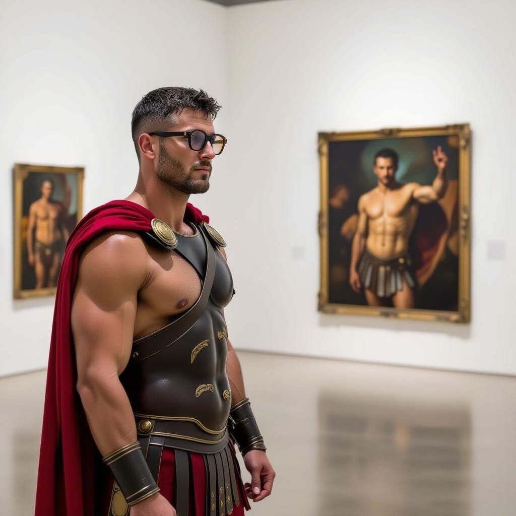 Gladiator in Art Museum, Renaissance Style