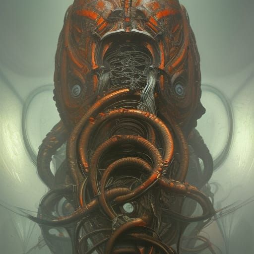 Surreal Biomechanical Landscape in Giger Style