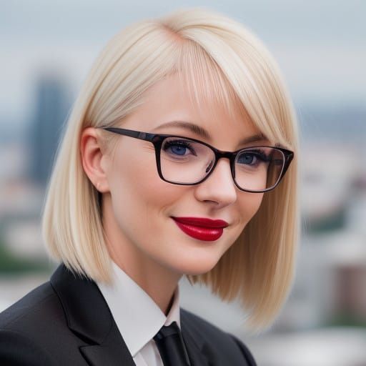 Elegant American Businesswoman in Cityscape