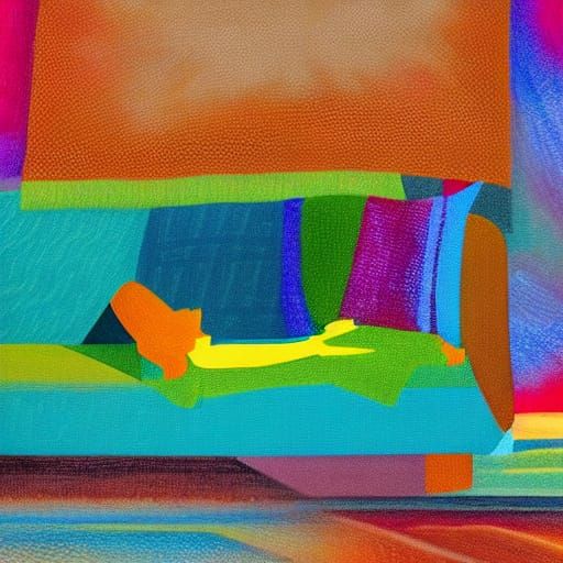 Dreamlike Digital Art of Person Relaxing