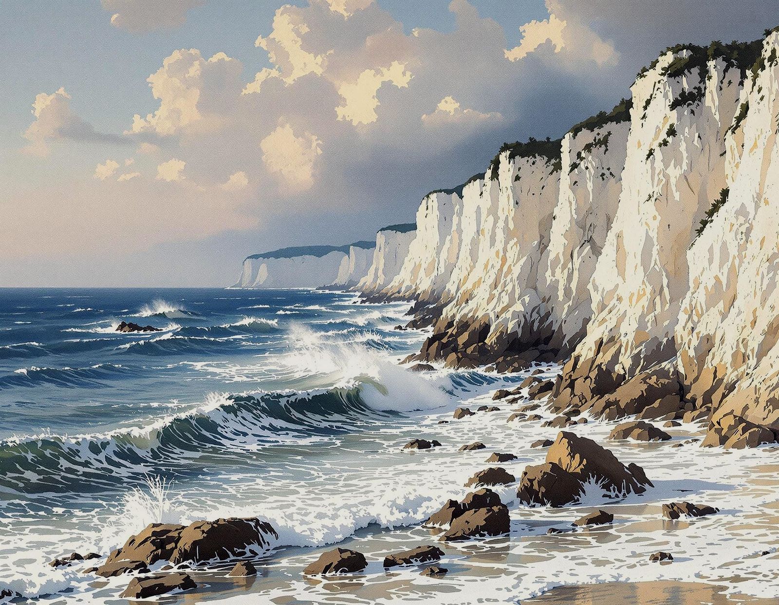 The white chalk cliffs on the Rügen coast