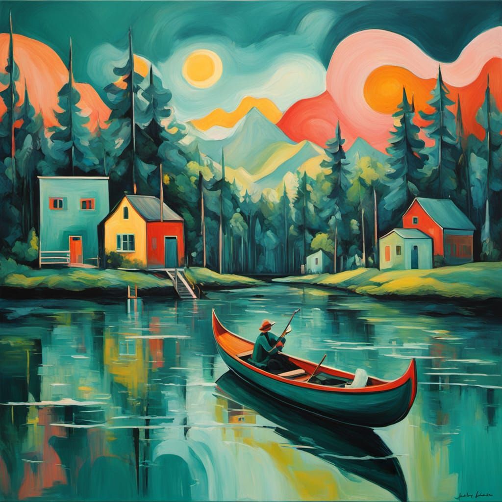 Surreal Swamp Calypso Gondola in Teal