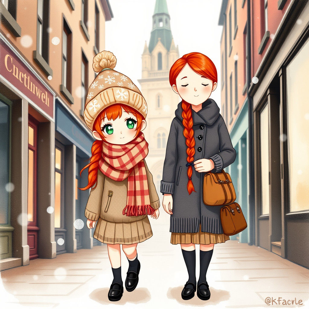 Charming Glasgow Scene in Watercolor Style