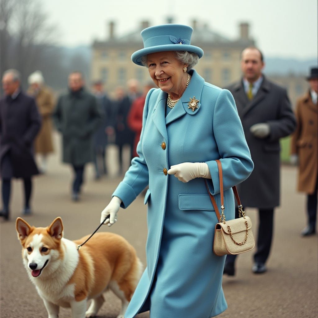 Queen Elizabeth II with Corgis in 1960s Royal Snapshot