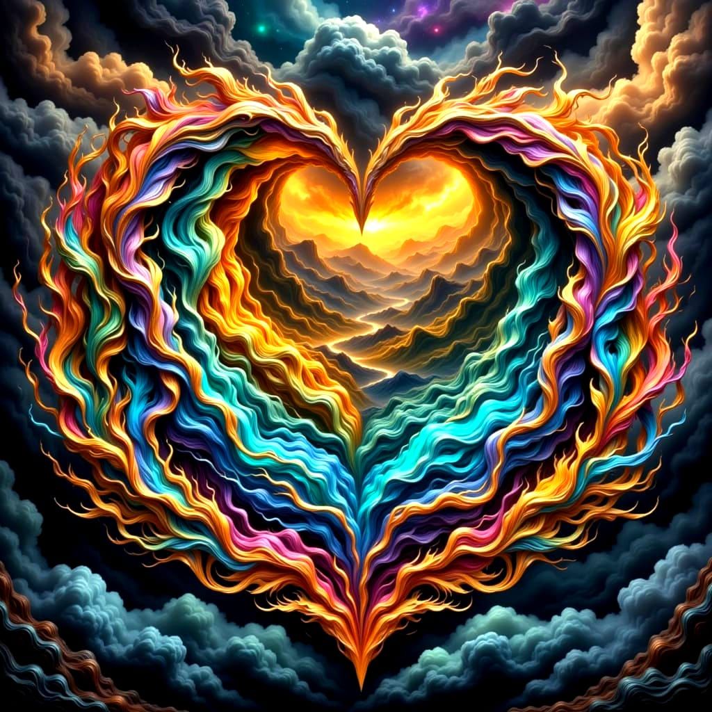 Abstract Fusion of Biomechanical Flora and Storm Elements